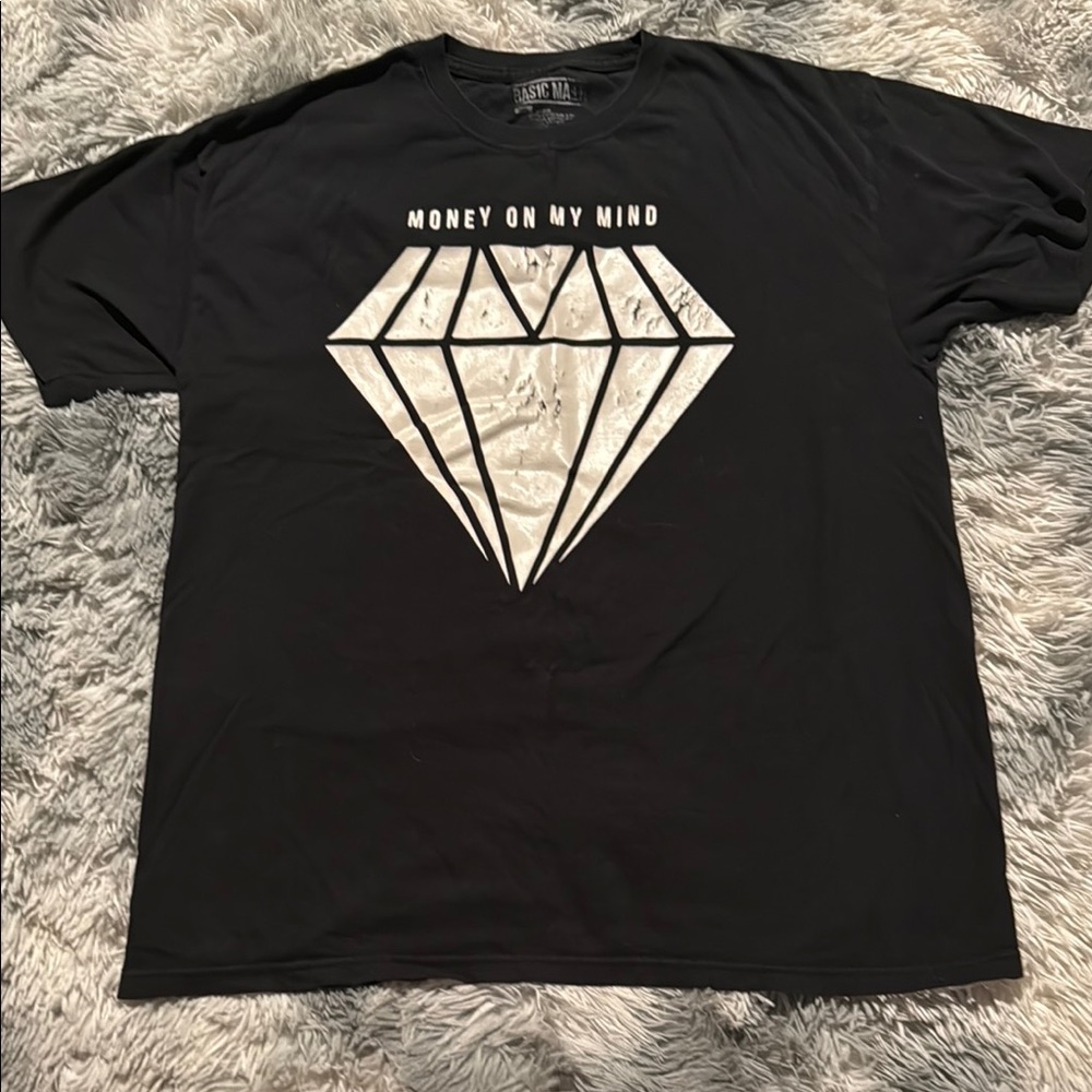 Asphalt Black and White Short Sleeve Tee with Diamond Graphic